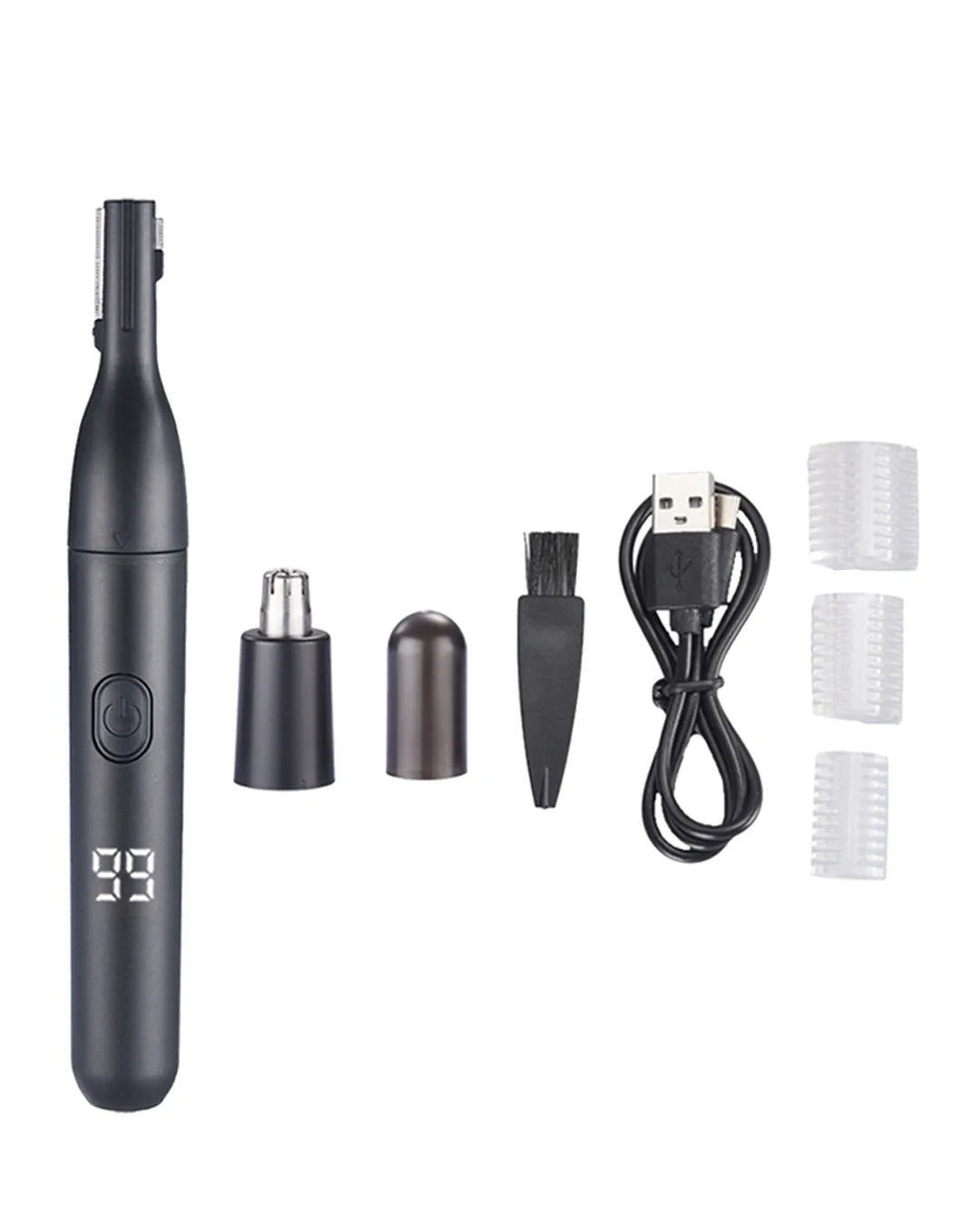 2-in-1 Eyebrow & Nose Hair Trimmer – Painless LED Precision Groomer