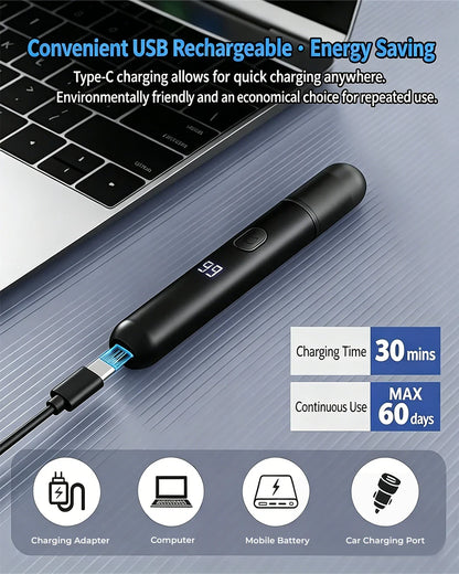 2-in-1 Eyebrow & Nose Hair Trimmer – Painless LED Precision Groomer