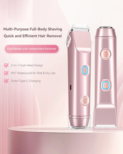 2-in-1 PRO Dual-Head Painless Hair Trimmer