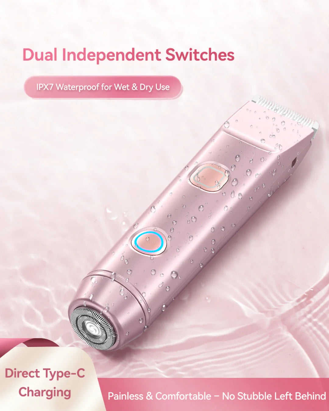 2-in-1 PRO Dual-Head Painless Hair Trimmer