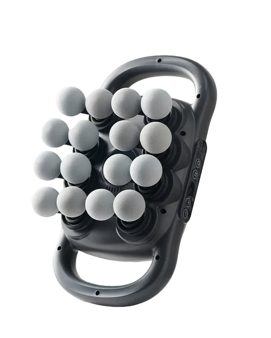 Adjustable Deep Tissue Massage Gun with 12 Heads, 30 Speeds & Red Light Therapy