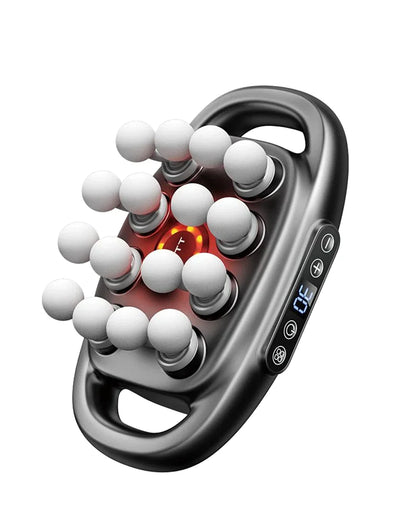 Adjustable Deep Tissue Massage Gun with 12 Heads, 30 Speeds & Red Light Therapy