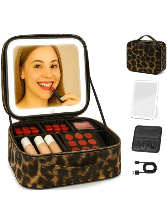 IUIBeauty 3-in-1 LED Vanity Makeup Bag with Mirror