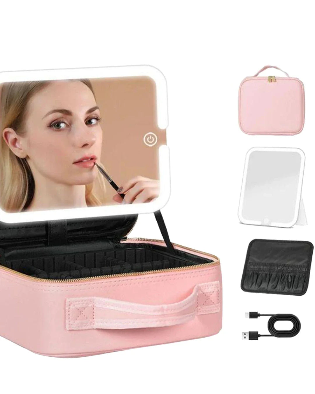 IUIBeauty 3-in-1 LED Vanity Makeup Bag with Mirror